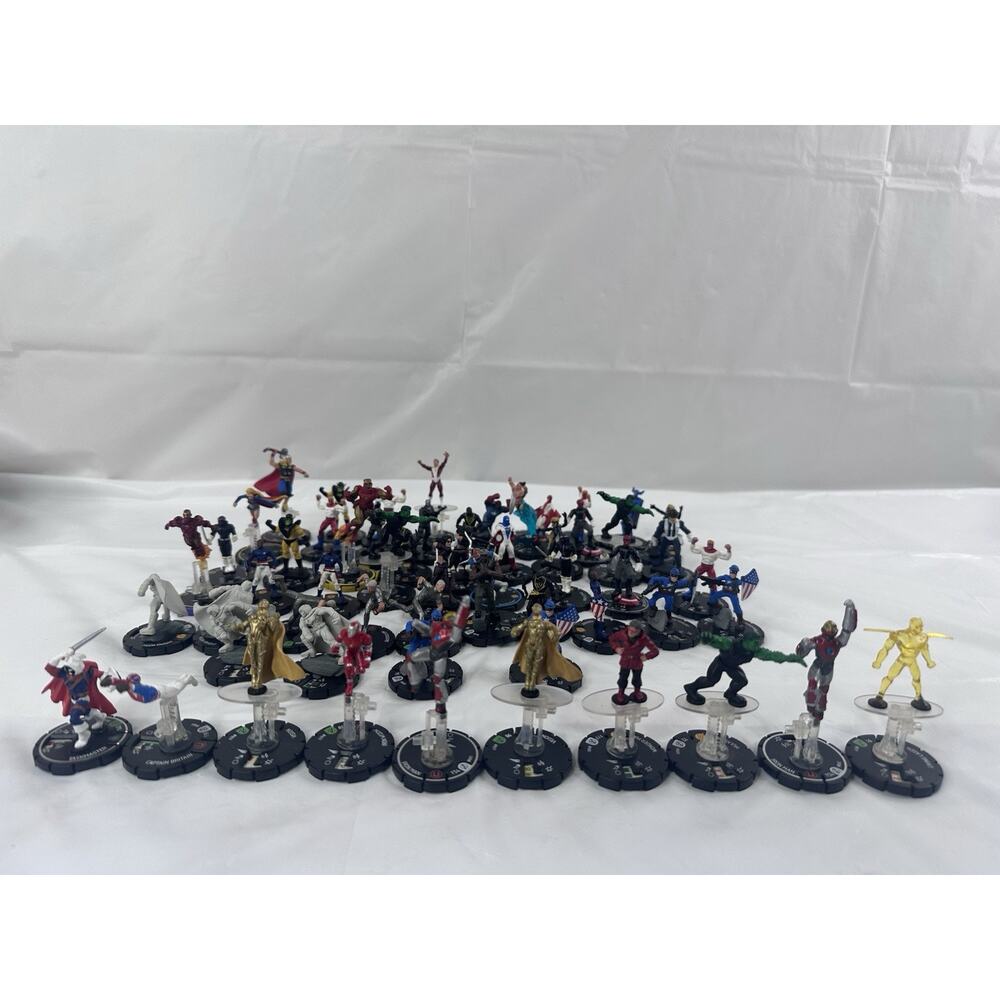 Marvel Movies Toy Figure Heroclix Avengers Iron Man Thor Hulk Vision Lot Of 50+